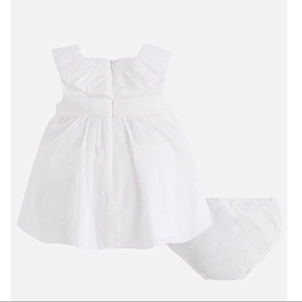 NWT Mayoral White Swiss Dot Infant Dress - Picture 3 of 6